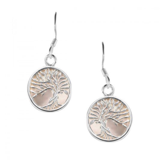 Kullatut hopeat Korvakorut Vaaleanpunaisella Helmiäisellä