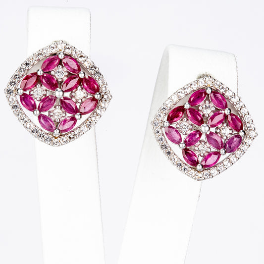 HopeaKorvakorut Malagassin Rubiinilla ja Valkoisella Topaasilla