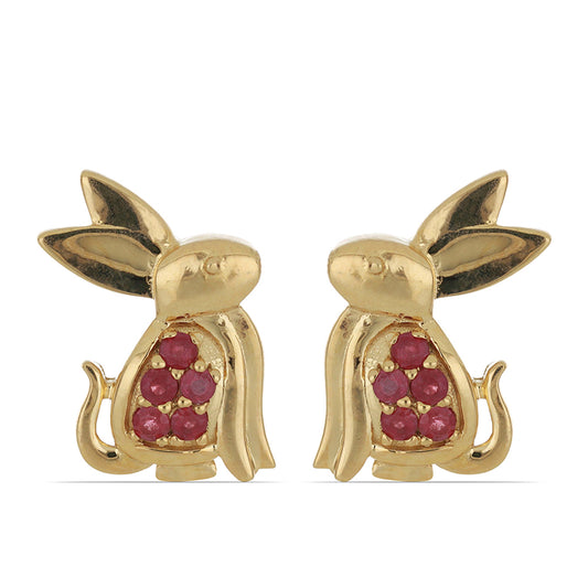 Kullatut hopeat korvakorut Malagassin Rubiinilla