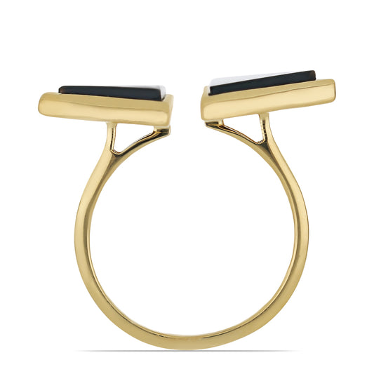 Kullattu hopeaSormus Suwarin Mustalla Onyksilla