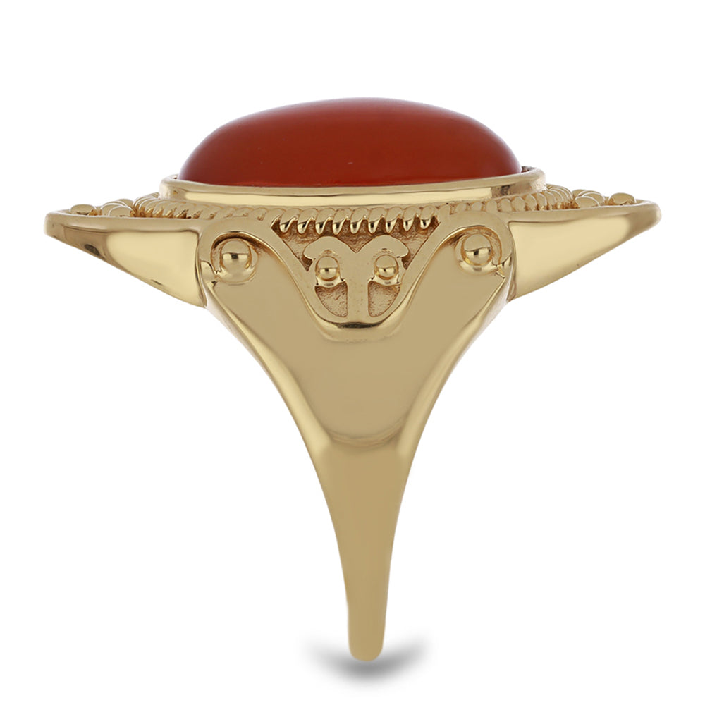 Kullattu hopeaSormus Punainen kalsedoni