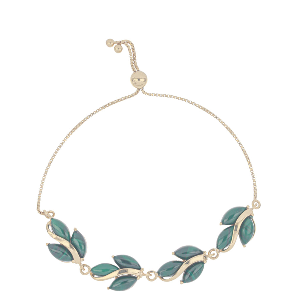 Kullattu hopeaRannekoru Malakiitilla