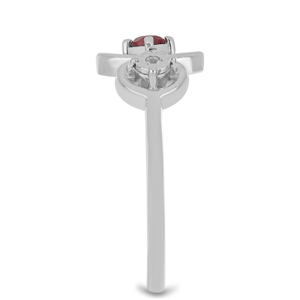 HopeaSormus Malagassin Rubiinilla ja Valkoisella Topaasilla