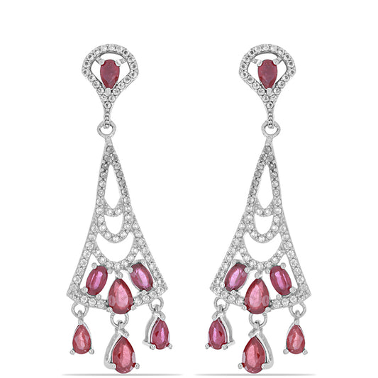 HopeaKorvakorut Malagassin Rubiinilla ja Valkoisella Topaasilla