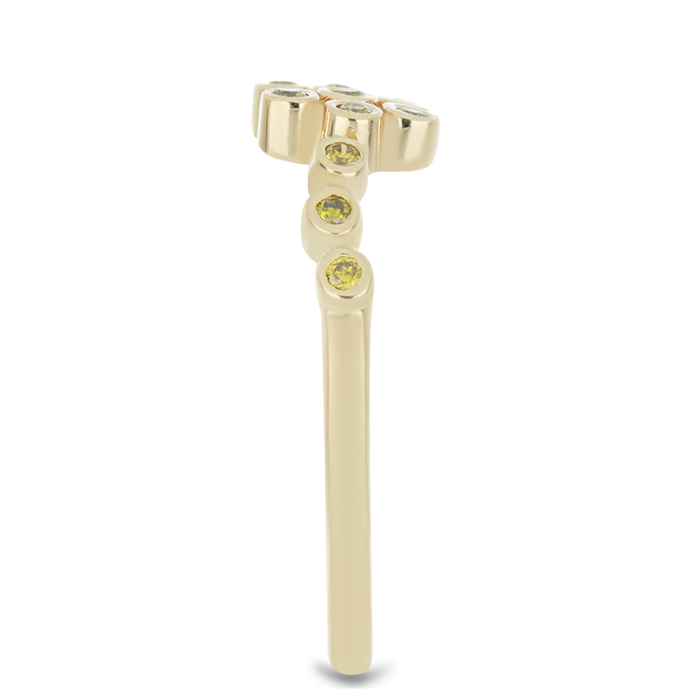 Kullattu hopeaSormus Keltaisella Timantilla