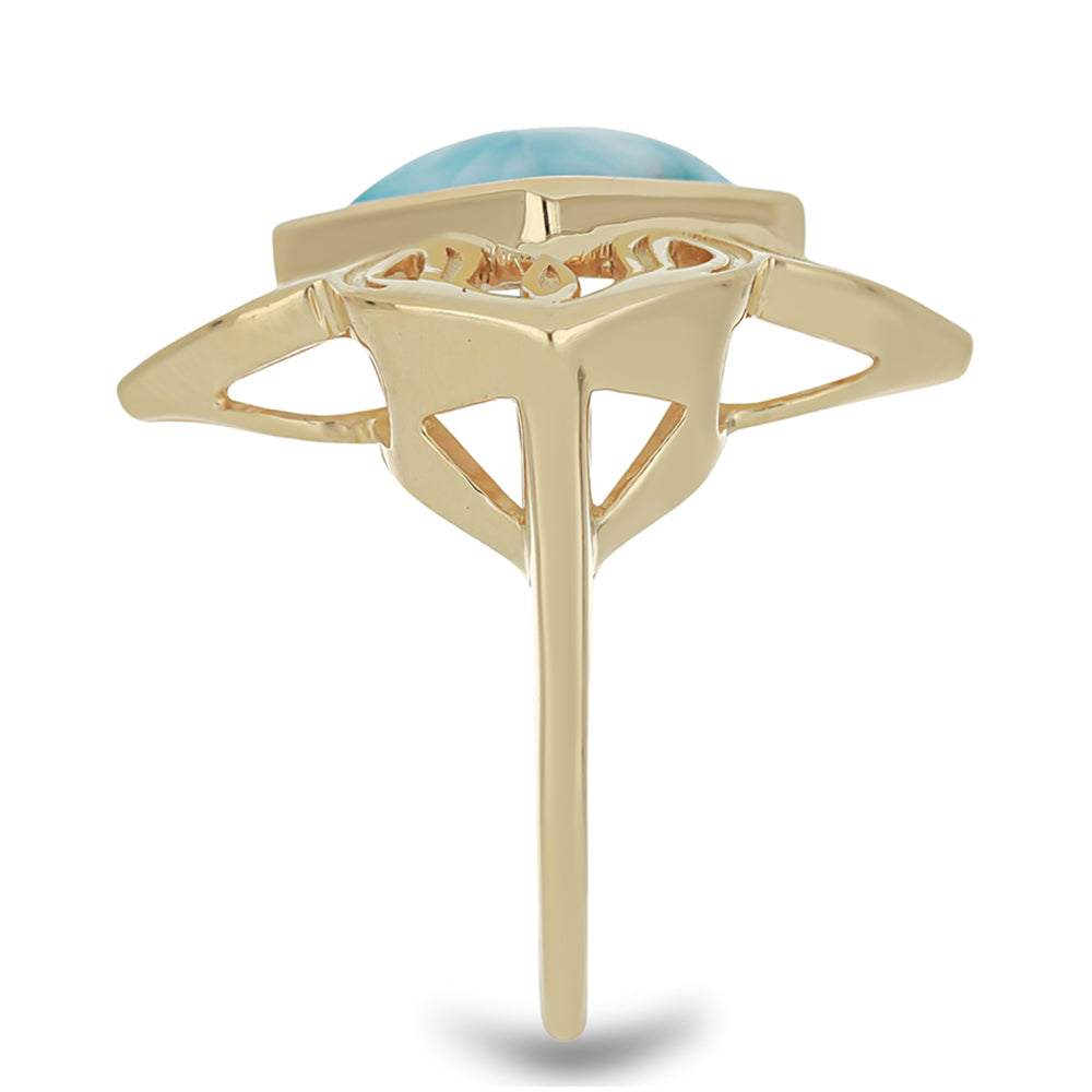 Kullattu hopeaSormus Larimarkivellä