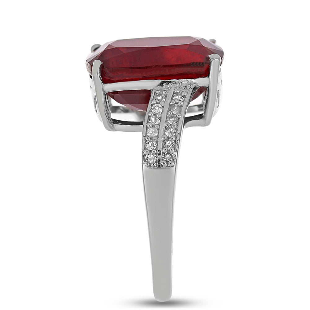 HopeaSormus Malagassin Rubiinilla ja Valkoisella Topaasilla