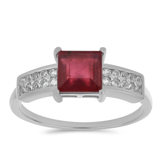 HopeaSormus Malagassin Rubiinilla ja Valkoisella Topaasilla