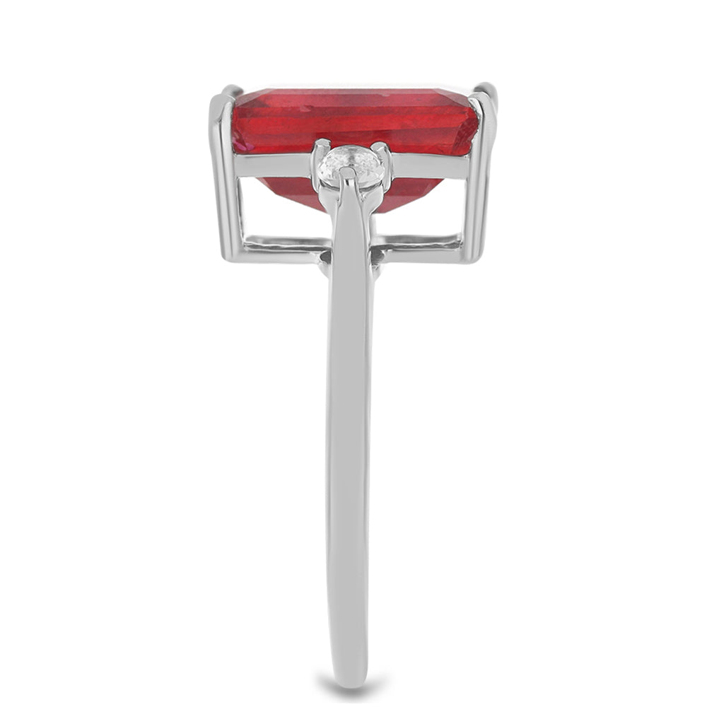 HopeaSormus Malagassin Rubiinilla ja Valkoisella Topaasilla