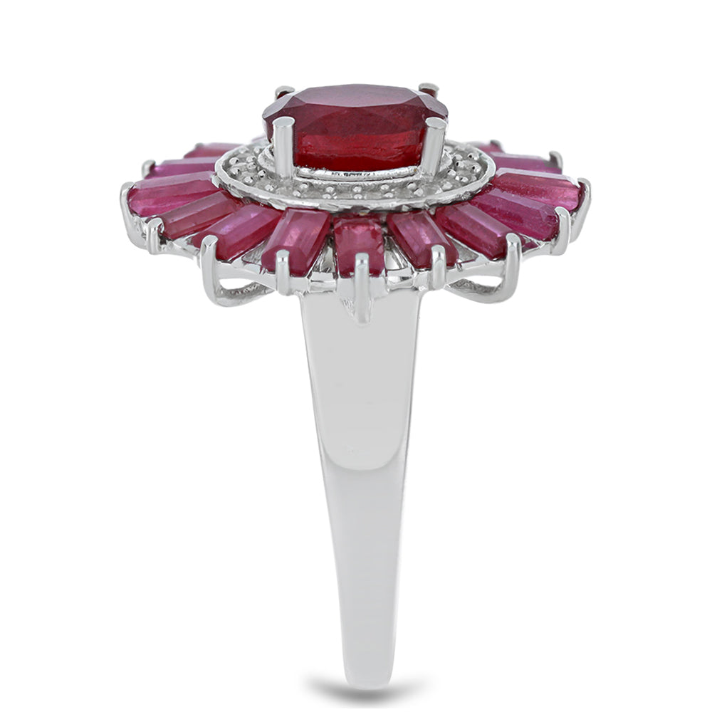 HopeaSormus Malagassin Rubiinilla ja Valkoisella Topaasilla