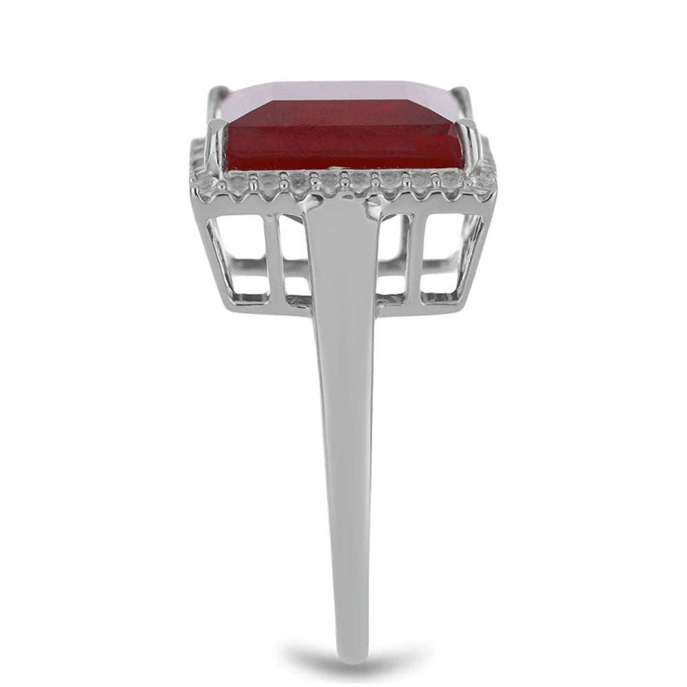 HopeaSormus Malagassin Rubiinilla ja Valkoisella Topaasilla