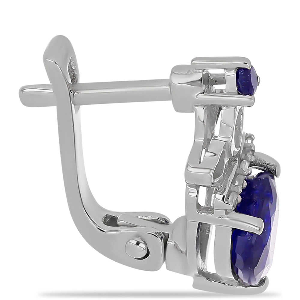 HopeaKorvakorut Australialaisella Sinisellä Safiirilla ja Valkoisella Topaasilla