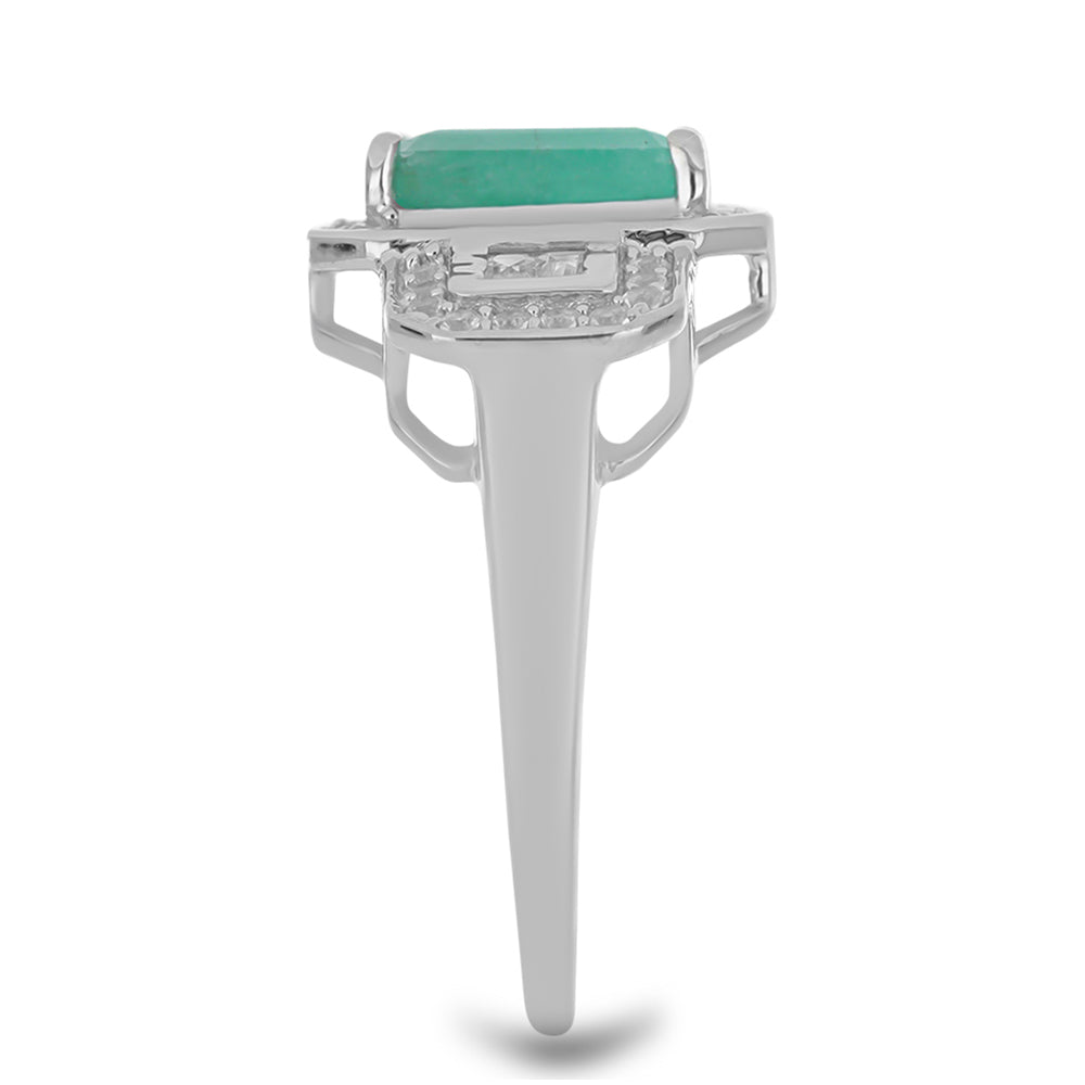 HopeaSormus Brasilian Smaragdilla ja Valkoisella Zirkonilla