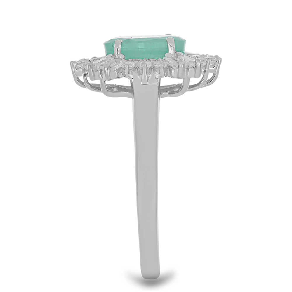 HopeaSormus Brasilian Smaragdilla ja Valkoisella Zirkonilla