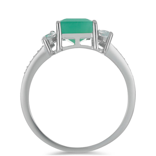 HopeaSormus Brasilian Smaragdilla ja Valkoisella Topaasilla