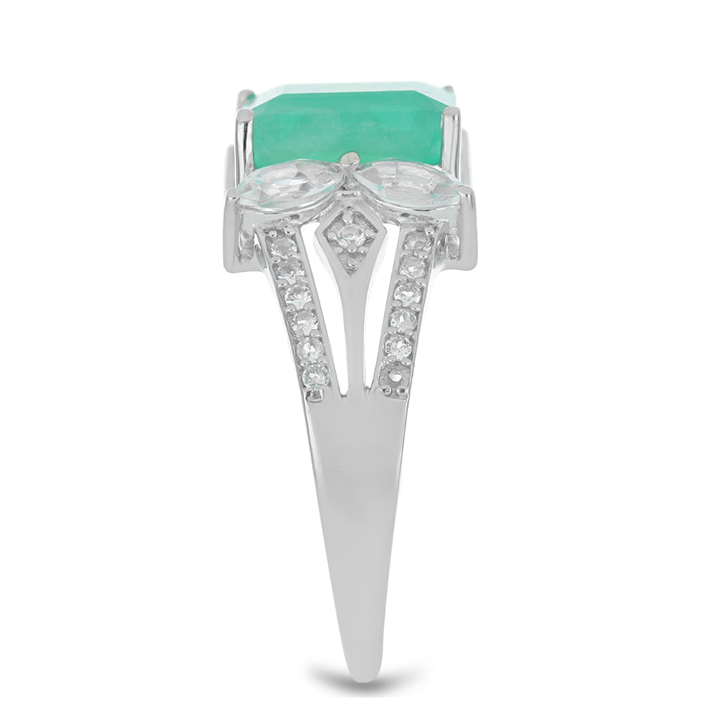 HopeaSormus Brasilian Smaragdilla ja Valkoisella Topaasilla