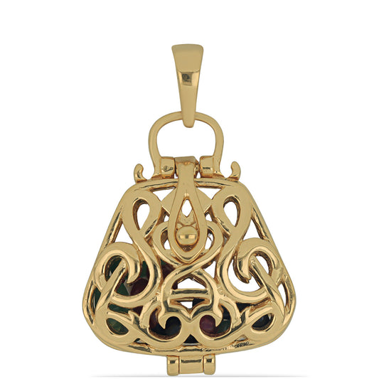 Kullattu hopeaRiipus Malagassin Rubiinilla ja Brasilian Smaragdilla