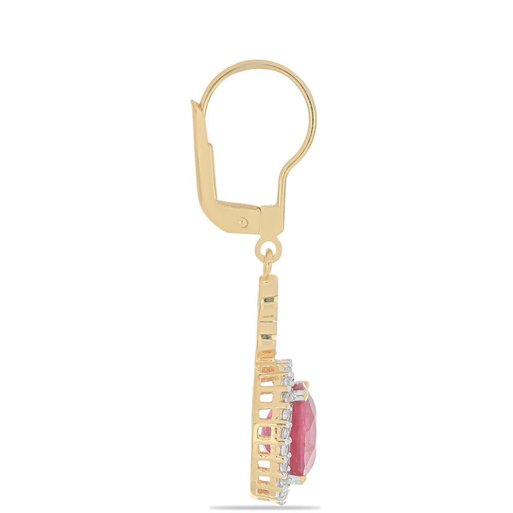 Kullatut hopeat Korvakorut Malagassin Rubiinilla ja Valkoisella Topaasilla