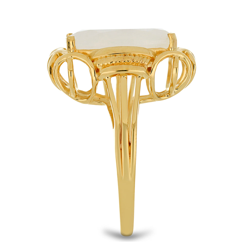 Kullattu hopeaSormus Sateenkaarikuukivellä