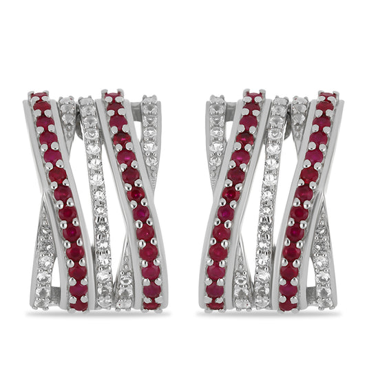 HopeaKorvakorut Malagassin Rubiinilla ja Valkoisella Topaasilla