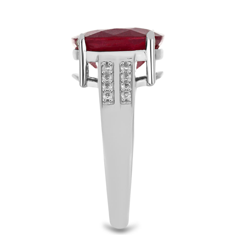 HopeaSormus Malagassin Rubiinilla ja Valkoisella Topaasilla