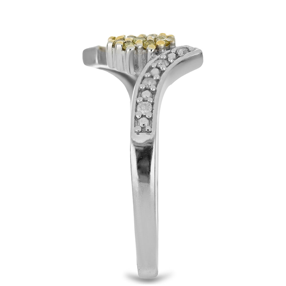 HopeaSormus Keltaisella Timantilla ja Valkoisella Timantilla