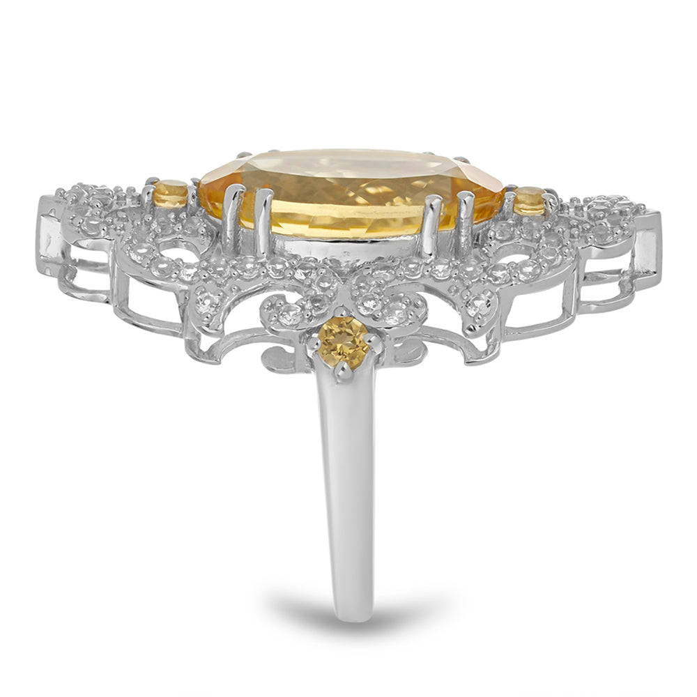 HopeaSormus Ural Sitriinillä ja Valkoisella Topaasilla