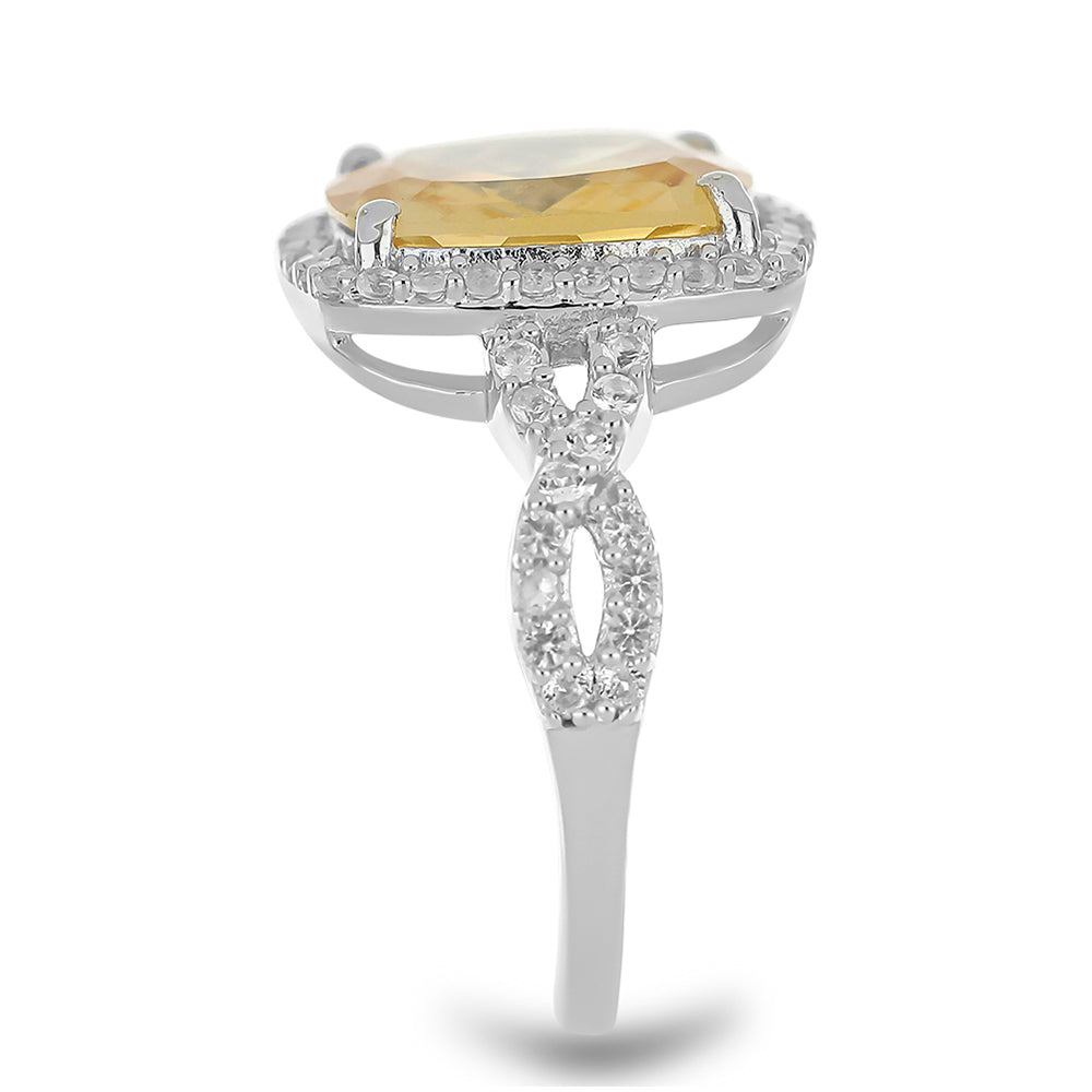 HopeaSormus Ural Sitriinillä ja Valkoisella Topaasilla