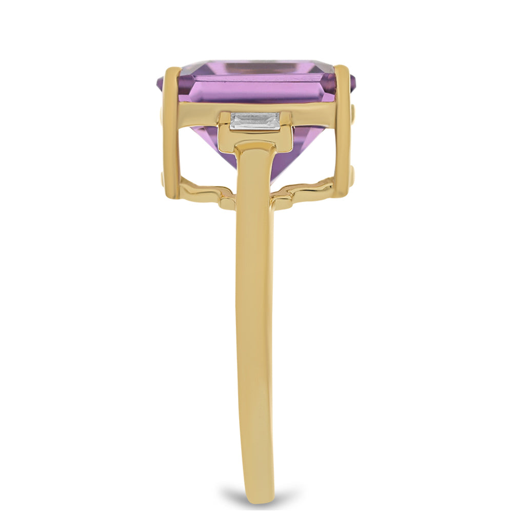 KultaSormus Marokon Ametistilla ja Valkoisella Zirkonilla