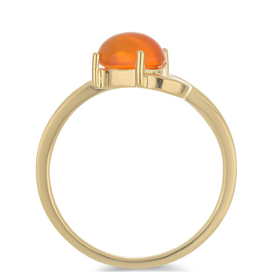 Kullattu hopeaSormus Lega Dembi Tuliopaalilla ja Valkoisella Topaasilla