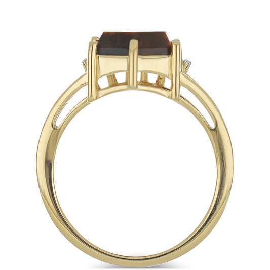 Kullattu hopeaSormus TiikerinsilmÀllÀ ja Valkoisella Topaasilla