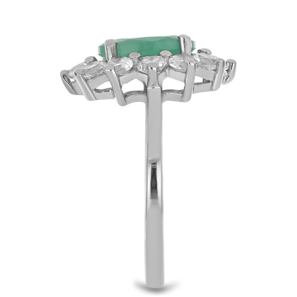 HopeaSormus Brasilian Smaragdilla ja Valkoisella Topaasilla