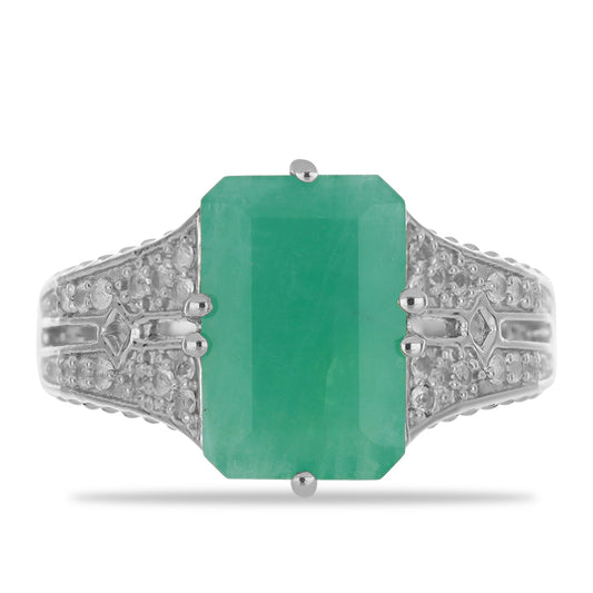 HopeaSormus Brasilian Smaragdilla ja Valkoisella Topaasilla