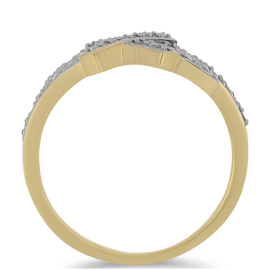 Kullattu hopeaSormus Valkoisella Timantilla