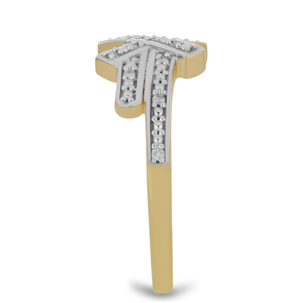 Kullattu hopeaSormus Valkoisella Timantilla