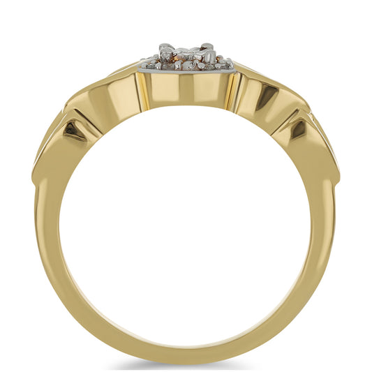 Kullattu hopeaSormus Valkoisella Timantilla