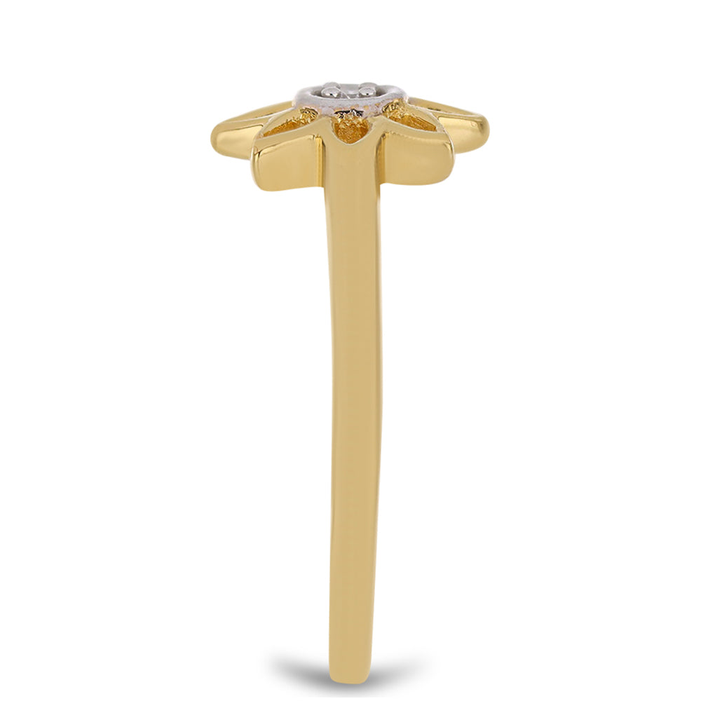 Kullattu hopeaSormus Valkoisella Timantilla