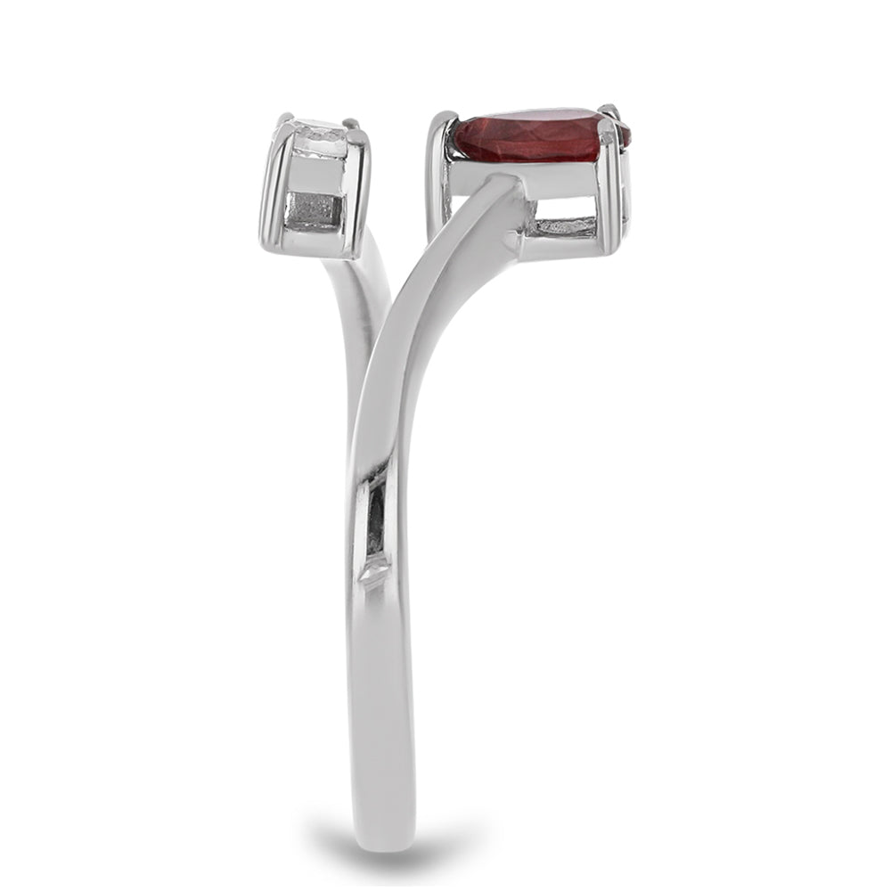 HopeaSormus Malagassin Rubiinilla ja Valkoisella Topaasilla