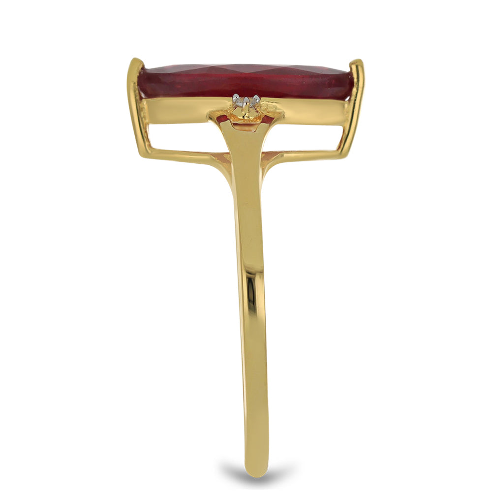 Kullattu hopeaSormus Malagassin Rubiinilla ja Valkoisella Topaasilla