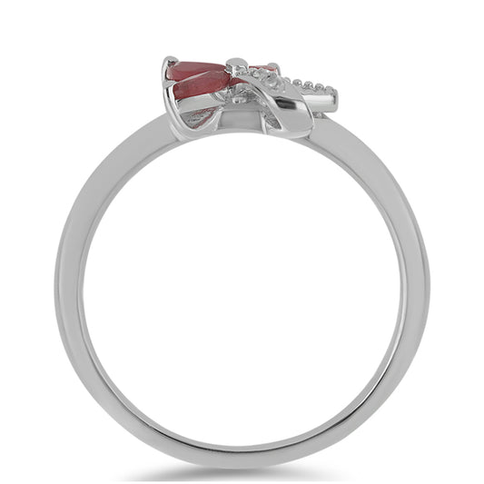 HopeaSormus Malagassin Rubiinilla ja Valkoisella Topaasilla