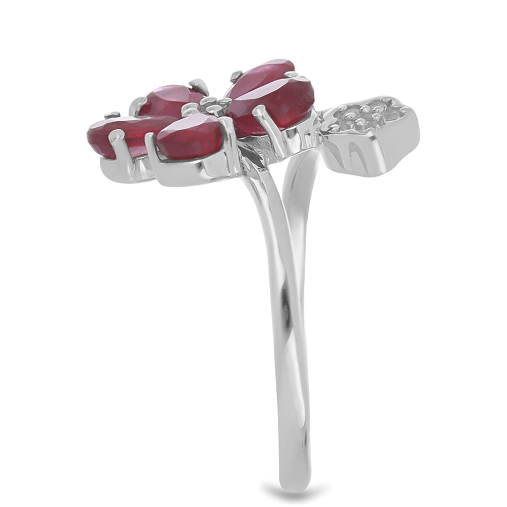 HopeaSormus Malagassin Rubiinilla ja Valkoisella Topaasilla