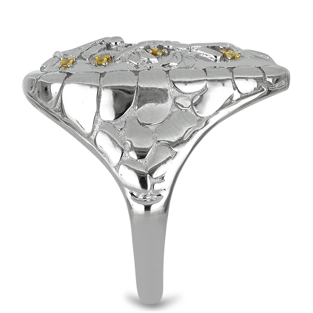 Kullattu hopeaSormus Ural Sitriinillä