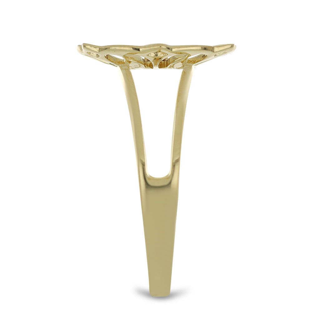 Kullattu hopeaSormus Vihreällä Timantilla