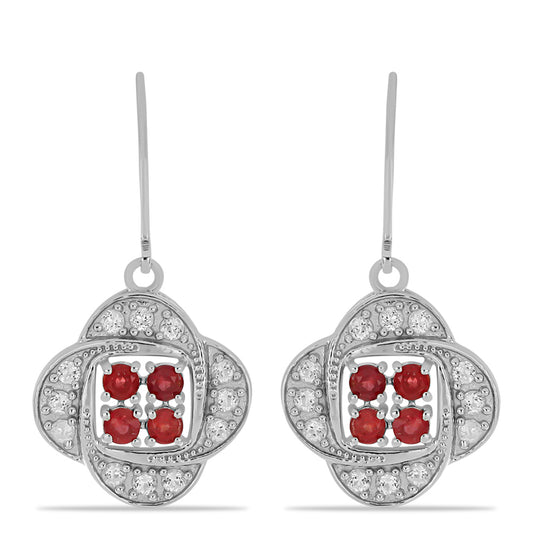 HopeaKorvakorut Malagassin Rubiinilla ja Valkoisella Topaasilla