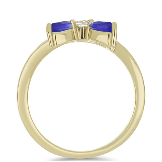 Kullattu hopeaSormus SinisellÀ Akaatilla ja Valkoisella Topaasilla