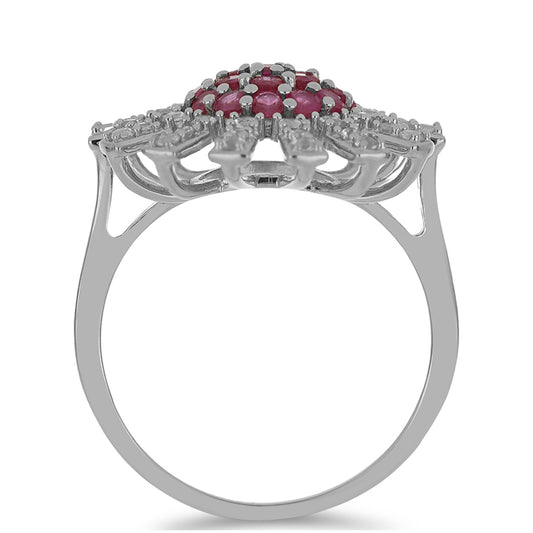 HopeaSormus Malagassin Rubiinilla ja Valkoisella Topaasilla