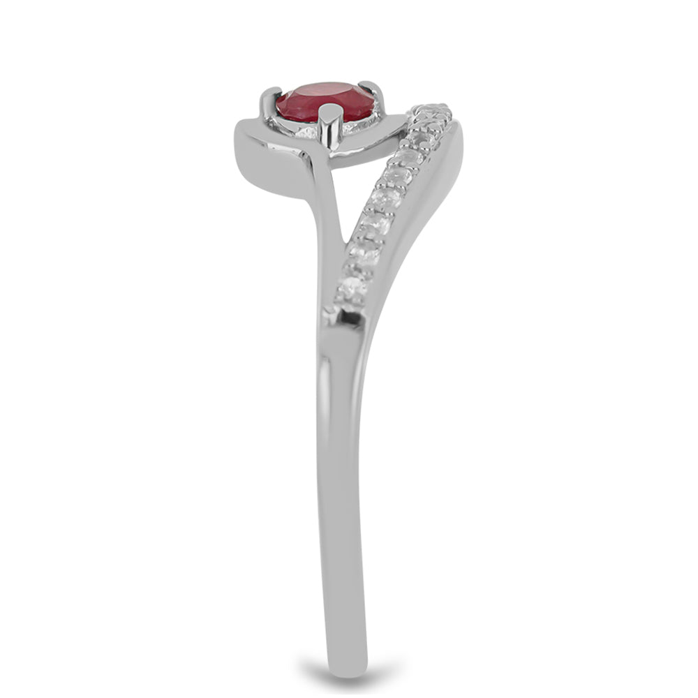 HopeaSormus Malagassin Rubiinilla ja Valkoisella Topaasilla