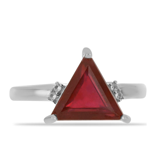 HopeaSormus Malagassin Rubiinilla ja Valkoisella Topaasilla