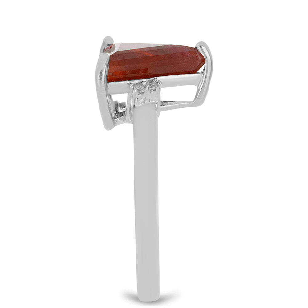 HopeaSormus Malagassin Rubiinilla ja Valkoisella Topaasilla