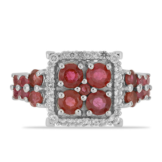 HopeaSormus Malagassin Rubiinilla ja Valkoisella Topaasilla